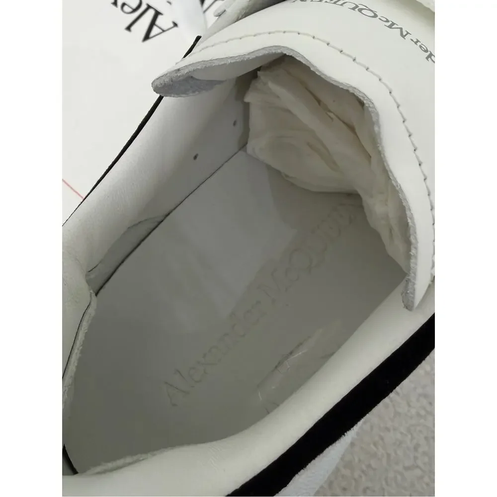 Alexander McQueen Women's White Leather Chunky Sneakers Black Size 39